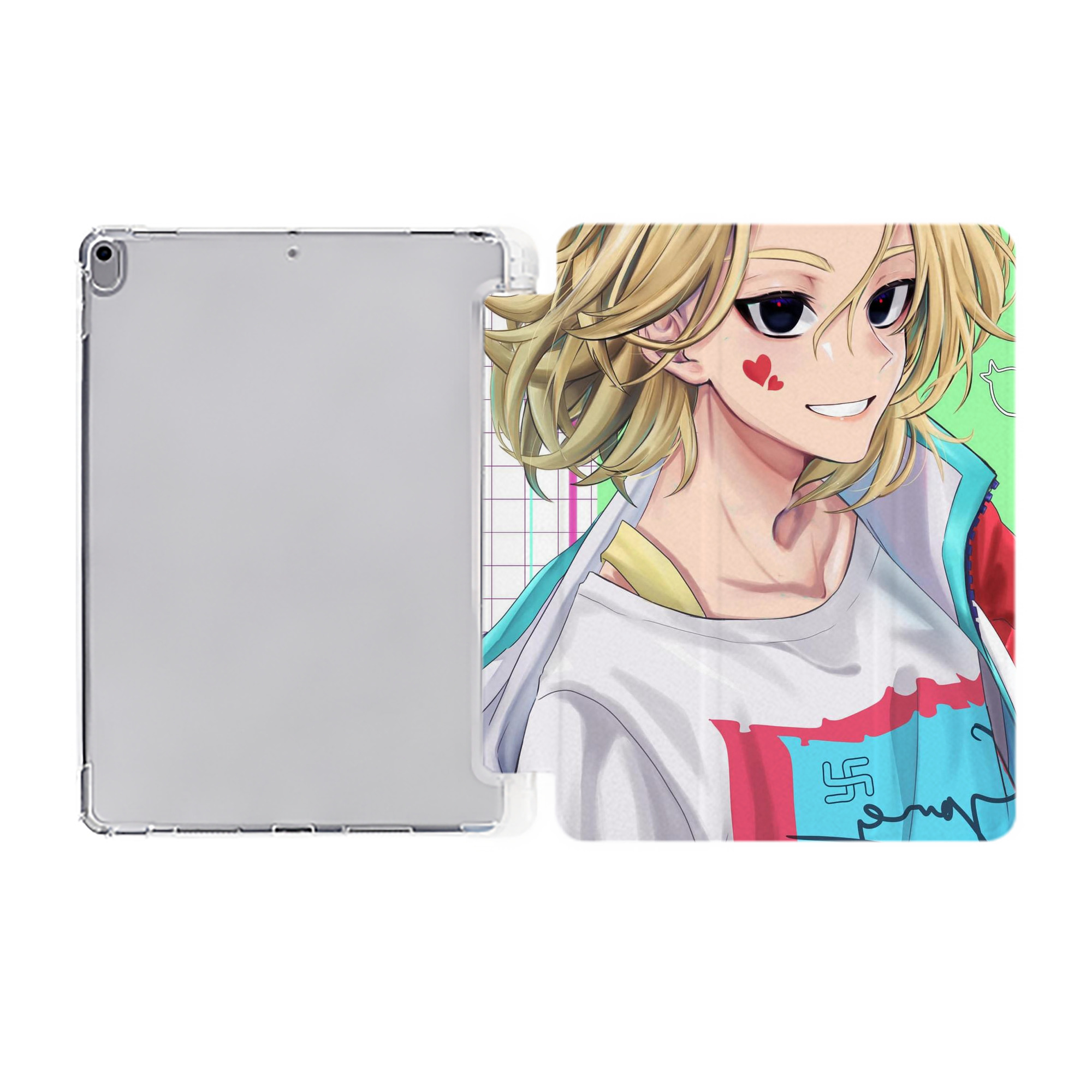 （画像用） 東京リベンジャーズ Tokyo Revengers IPad ケース ペン収納付き 三つ折りスタンド PUレザー×シリコン 対応機種9.5/10.5/10.9インチ